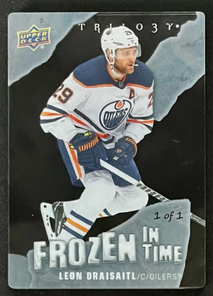 2022-23 UD Trilogy Leon Draisaitl Frozen In Time Plexi Black 1/1 front